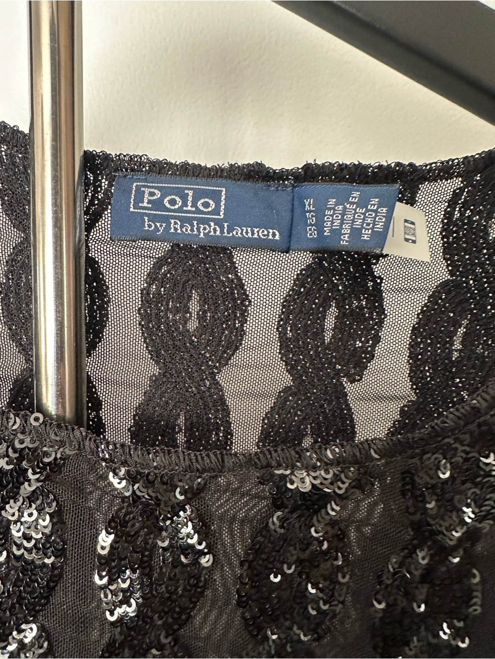 Polo Ralph Lauren Cable Sequin Long Sleeve Bodysuit black size XL - Picture 6 of 13